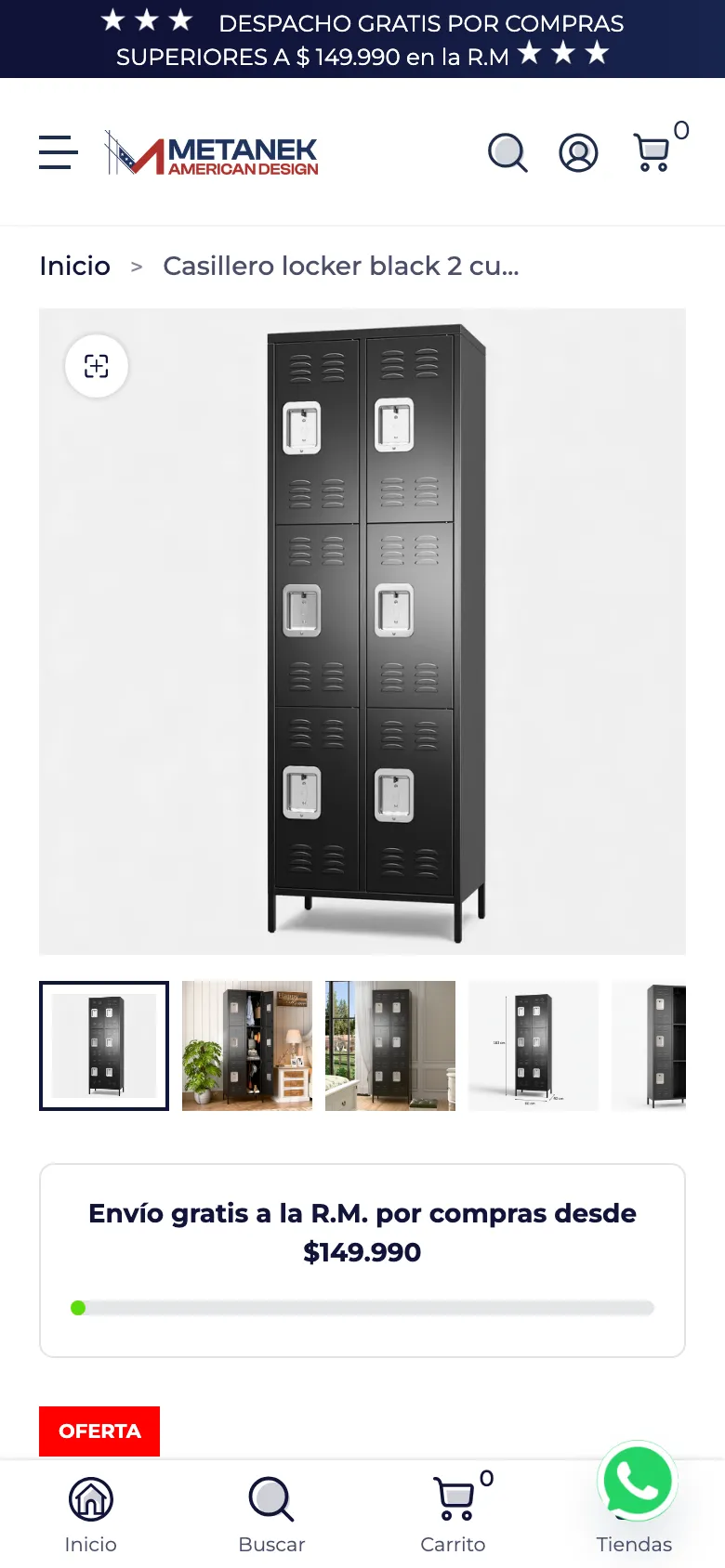 Ficha de un locker en celular